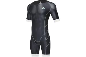 CGLRybO Triathlon passar män en del kortärmad trisuits hud våt kostym för löpning cykling simning bäst för Ironman Racing Tri Suit