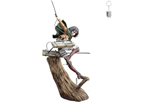 REOZIGN Attaque sur Les Figurines de Titan, Mikasa Ackerman Statue 28 cm / 11 Pouces Fighting Stance Figure Eren Yeager Mikasa Levi Ackerman Collection Jouets pour Les Fans d'Anime