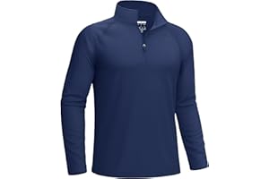 KEFITEVD Mens 1/4 Zip Outdoor Tops Sun Protection Long Sleeve Shirt Summer Quick Dry Beach Tops with Stand Collar
