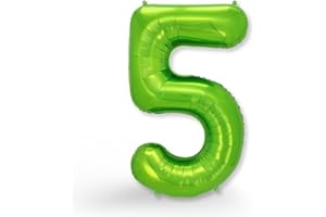 FUNXGO Palloncino Numero 5 Verde - Decorazioni Compleanno 5 Anni - Vola con l'Elio - Feste Decorazione di Compleanno