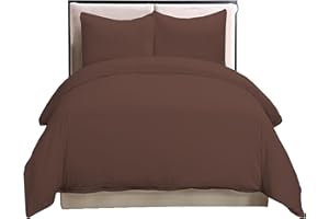 British Home Bedding Set copripiumino in policotone percalle con 2 federe (cioccolato, king size)