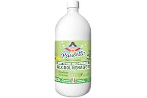 Paulette - Alcool Ménager Citron - Désinfectant Dégraissant Multi-Surfaces Ecocert - Fabriqué en France - 1 L