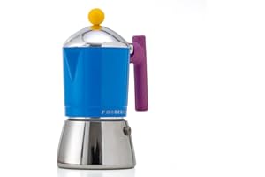 Foodesign Caffettiera Moka Cocca 3 Tazze, design moderno, per gas e induzione, caldaia bi-materiale