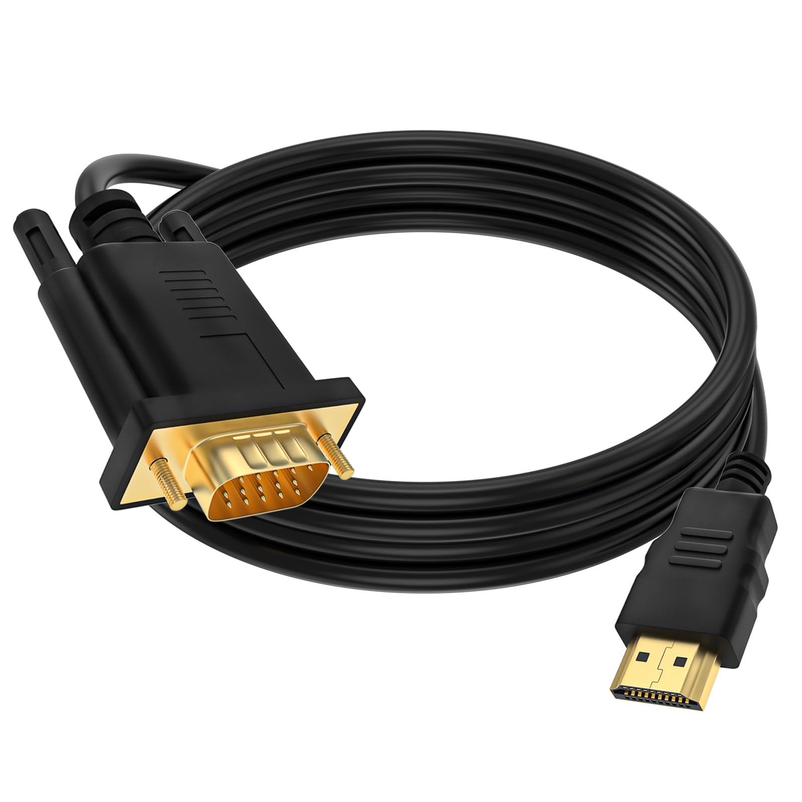Wozzo (in) HDMI to (Out) VGA Cable 3.3 Feet, 1080P HD Video Cord Compatible for Computer, Desktop, Laptop, Monitor, Projector, HDTV and More (NOT Bidirectional) (1 Pack)