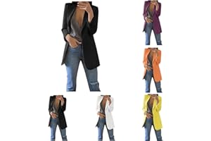 ZYPAINIY Mujer Chaquetas de Traje Y Blazers Elegante Manga Larga Color Sólido Solapa Ajustada Chaqueta Oficina Negocios Abrigo Corto Trajes Tops Casual Clásico Outwear Basic Capa Parka Tops Mujer