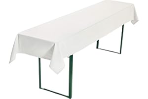 ‎REDBEST REDBEST Beer Table Cover, Beer Table Cover, Table Cover, Beer Tent Set, Beer Bench Tablecloth, White, Size 110 x 260 cm – Heavy Duty and Durable