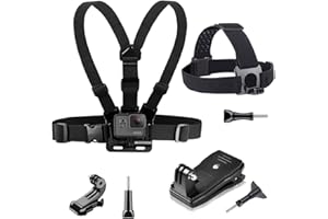 YEHOLDING Brustgurt + Kopfgurt + Rucksack mit Schnellbefestigung, kompatibel mit GoPro, Xiaomi YI, SJCAM, Camppark, AKASO und anderen Actioncams