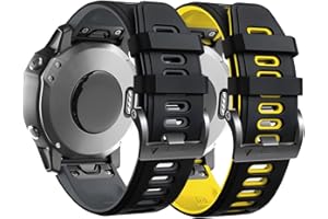ANBEST Cinturino per Garmin Fenix 7 Pro/6 Pro/Fenix 5/Epix 2 Cinturino, Bracciale in Silicone Sportivo Sgancio Rapido for Forerunner 965/955/945/935, Approach S62 Cinturino