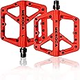 TINGSING Mountain Bike Pedals, Non-Slip MTB Nylon Fiber Bicycle Pedals, Lightweight and Wide Flat Platform Cycling Pedals, Featuring Perrin Bearing & Double-Sided Anti-Slip Nails