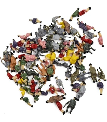 Passagers Assis échelle HO 60 Figurines 1:87 - Pour Maquettes De Train - Miniatures Peintes - Environ 17 Mm Passagers Assis 1 87