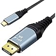 Jasput USB Type C to DisplayPort Cable,4K 8K USB Type C to DisplayPort Dongle Cable 4K@144Hz/120Hz 2K@240Hz Compatible with TV,MacBook Pro /Air,Surface Book,Dell XPS 15/13