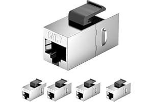 RUIZHI 5x CAT 7 Keystone RJ45 Modul Buchse Werkzeuglos, 10 Gbit/s AWG 22-24 Ethernet Netzwerk Kupplung LAN Kabel Verbinder LSA vollgeschirmt STP Einbaubuchse RJ45 Kupplung für Patchpanel Netzwerkdose