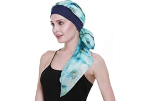 FocusCare Peluca de Pelo Largo Accesorio Turbante Bufandas Imprimir quimio Diademas Gorras Beanie Bandana