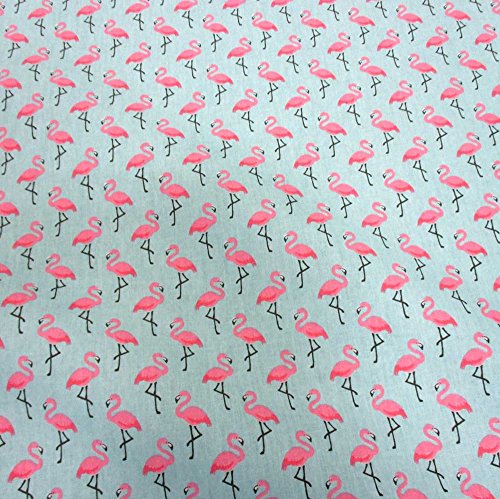 Stoff Baumwollstoff Meterware Flamingo rosa hellblau pink Vogel Kleiderstoff Deko 2017 - 2