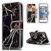 Produktbild Lonchee Schutzhülle / Cover / Handyhülle / Ledertasche / Brieftasche Etui für Apple iPhone 5 5S 5SE Marmormuster Gemalte Muster Design Folio PU Leder Tasche Case Hülle im BookStyle mit PU Leder Hülle Wallet Case – schwarzes Gold