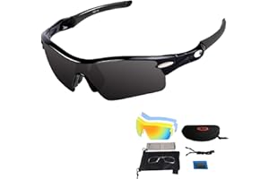 V VILISUN Occhiali da Sole Sportivi Polarizzati Occhiali Ciclismo da Sole con 5 Lenti Intercambiabili, Leggero e UV 400 Protezione per Corsa Guida Trekking Pesca Golf Unisex