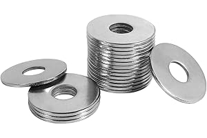FOMGIIN Arandelas Planas de Cuerpo Grande M16 x 50mm, 5 Piezas Acero Inoxidable A2 V2A, 304 Metalicas Grandes Arandela de Bloqueo DIN 9021 / ISO 7093,Plana de Plano Para Tornillos Sujetadores