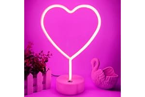 YIVIYAR Neon Heart Light - LED USB/Battery Powered Pink Sign for Bedroom - Aesthetic Room Decor for Women, Wedding, Birthday Decorations