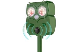 GZAODAO Solar Tiervertreiber 1 Stück Solar Ultraschall Katzenschreck, Katzenschreck für Garten,Verjagen von streunenden Katzen, Hunden, Waschbären und Vögeln aus Gärten, Bauernhöfen,Obstplantagen