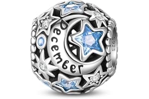 QIKAOLA Charm Bead Ciondolo Donna Charms di Pietra di Nascita per Pandora Bracciali