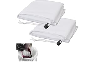 Kasoud Fine Mesh Filter Bags, 2PCS Drawstring Filter Bag, Reusable Drawstring Straining Filter Bags, Wine Making Equipment Brewing Bags for Home Brewing, Whole Grain Brewing, Juice Filtration(66×56cm)