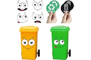 AMUSINGTAO 8 fogli di adesivi per bidone delle ruote – Adesivi per pattumiere – Adesivo per riciclare la pattumiera con logo per la raccolta dei rifiuti all'aperto