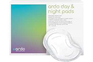 Ardo 60 Pack Disposable Day & Night Breast Pads for Breastfeeding Mums. Individual Hygiene Wrapped Ultra Absorbent Nursing Breast Pads with 360º Barrier Protector to Prevent Breast Milk Leakage.