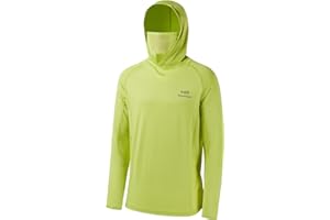 Bassdash - Maglia a Maniche Lunghe da Uomo con Protezione UPF 50+ e Maschera facciale incorporata, Scaldacollo e Cappuccio, Ideale per la Pesca