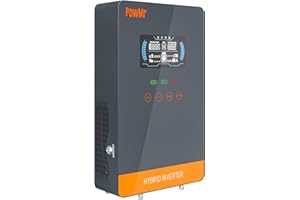 PowMr 4,5KW Hybrid Wechselrichter 24V DC auf 220V/230V AC mit 150A MPPT Solarladeregler Max. PV-Eingang 450V, Arbeit mit Blei-Säure und Lithium Batterien