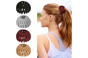 ‎JOHNBOLIN Haar Accessoires für Frauen,Vogelnest-Haarspangen,Pferdeschwanz Halter,Erweiterbarer Haarknoten Maker Haarknoten Clip für Dünnes, Feines, Dickes, Lockiges Haar (A)