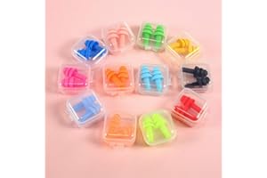 RMEET Bouchons d'oreille en Silicone,12 Paires Anti-Bruit Bouchons d'oreilles Réutilisable Earplugs Imperméables Bouchons d'oreille pour Natation Voyage Dormir