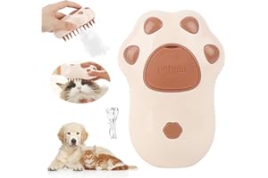 JOAASU Cepillo de Vapor Para Gatos, 3-en-1 Steamy Cat Brush, Cepillo para gatos a vapor autolimpiante, para Cachorros de Gatos Cortos, Medianos y Largos, para Mudar de Pelo
