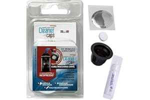 CleanerCaps Pulizia Macchina Caffè, Kit Doppia Azione - Compatibile con Nespresso - Capsula Detergente e Decalcificante Liquido - Pulizia Interna non Corrosiva, Facile e Automatica