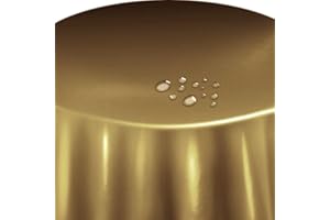 ‎DECOHOMETEXTIL HEIMTEXTILMANUFAKTUR Lacktischdecke Tischdecke Wachstuch Wachstischdecke Rund Oval Größe und Farbe wählbar Gold Rund 120 cm abwaschbare Gartentischdecke
