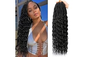FANWYFYU Deep Imitation locas crochet hair 24 Inch soft goddess ganchillo hair 6 packs soft locas hair woven(Deep-1B)