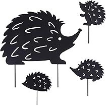 Herisson Decoration Jardin 4 Piquets Décoratifs En Métal En Forme