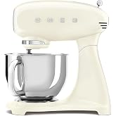 SMEG, SMF03CREU food processor, 10 speed stages, planetary mixer, safety shut-off, 2 whisk, stainless steel sphere handle,