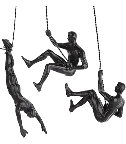 Teksome Sculpture En Résine De Simplicité Moderne Nordique | Escalade Homme Mur Art Sculpture Décoration Statue Figurine Maison Et Bureau, Escalade Cadeaux Uniques