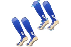 FIBOGOUP Calze Calcio da bambino(2 Paia),Calzini Antiscivolo Sportive,Taglia universale EU 32-38, supporto alla caviglia e all'arco del piede, vestibilità perfetta, traspirante