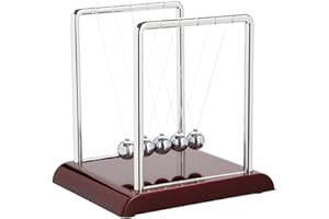 JUVALE Newton's Cradle Balance Pendulum, Physics Learning Desk Toy, Swinging Kinetic Balls for Home, Office Decoration, Stress Relief, Fun Science Fidget Accessories (18 x 18 x 15 cm)