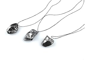 KASHU SN NATURSTEIN UG - Colgante Shungit de Cristal Mineral 6-9 g | Gema y piedra curativa originaria de Carelia - 3 Unidades