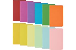 JIANTA 24 Pezzi Quaderni A6 Vuoti, 12 Colori Piccolo A6 Blocco Appunti Vuoto, Colorati con Copertina Kraft Arcobaleno per Diario di Viaggio, Diario, Appunti