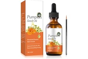 Hocossy Olio di semi di zucca per capelli, olio puro spremuto a freddo da 60 ml Olio da massaggio idratante per cuoio capelluto per capelli Viso Pelle Unghie Corpo (Pumpkin Seed)