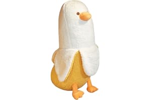 Napacoh Pluszowa zabawka z kaczką bananową, pluszaki, kawaii, urocza kaczka, banan, wypchane zwierzę, poduszka prezent dla dziewcząt kobiet (50 cm, biała)