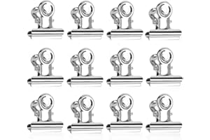MARJAQE Piccole Bulldog Clips, 50 Pezzi Cerniere Clips, 22mm Raccoglitore in Metallo Clip, D'oro metallo Clip di Bulldog per Foto, Cucina di Casa, Forniture per Ufficio (Argento)