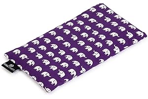 YOGA STUDIO French Organic - Almohadillas para los ojos de lavanda y linaza orgánica, Elephant Purple