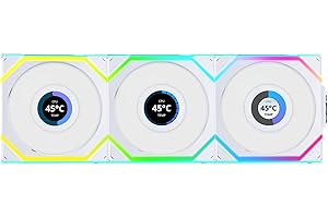 Lian Li UNI FAN SL - Ventola wireless per PC LCD, 120 mm, RGB, confezione da 3 ventole per PC, colore bianco, PWM, 40 LED ARGB, fino a 1.900 giri/min, sistema a incastro, flusso d'aria elevato