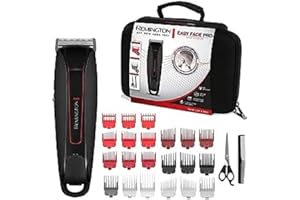 ‎REMINGTON Remington Maszynka do strzyżenia włosów, bezprzewodowy zestaw do strzyżenia włosów z 19 stopniowym grzebieniem do wyboru długości, w zestawie grzebień i nożyczki, Easy Fade Pro HC550