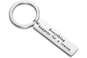 FEELMEM Inspirational Jewelry Best Friend Keychain Everything Happens for A Reason Encouragement Get Well Gifts for Job Loss New Adventure