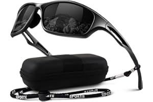 LINVO Polarised Sports Sunglasses for Men Driving Running Wrap Around TR90 Unbreakable Frame UV400 Protection